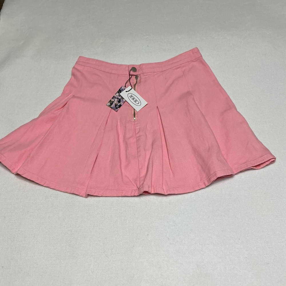 CIDER Womens Pink Pleated Mini Skirt Size L Y2K Tennis Skater Skirt NWT